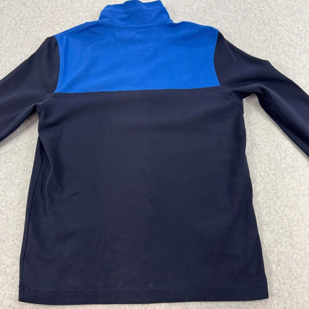 Banana Republic Sweater Mens Large Blue 1/4 Zip Mock Neck Pullover Knit Preppy